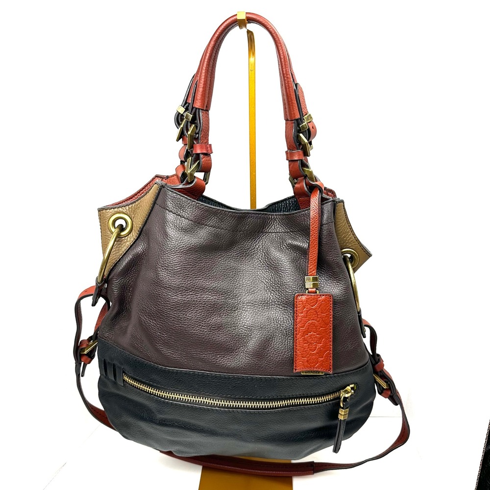 orYANY Sydney Leather Colorblock Hobo Bag Crossbody Shoulder Purse Brown Gld Blk